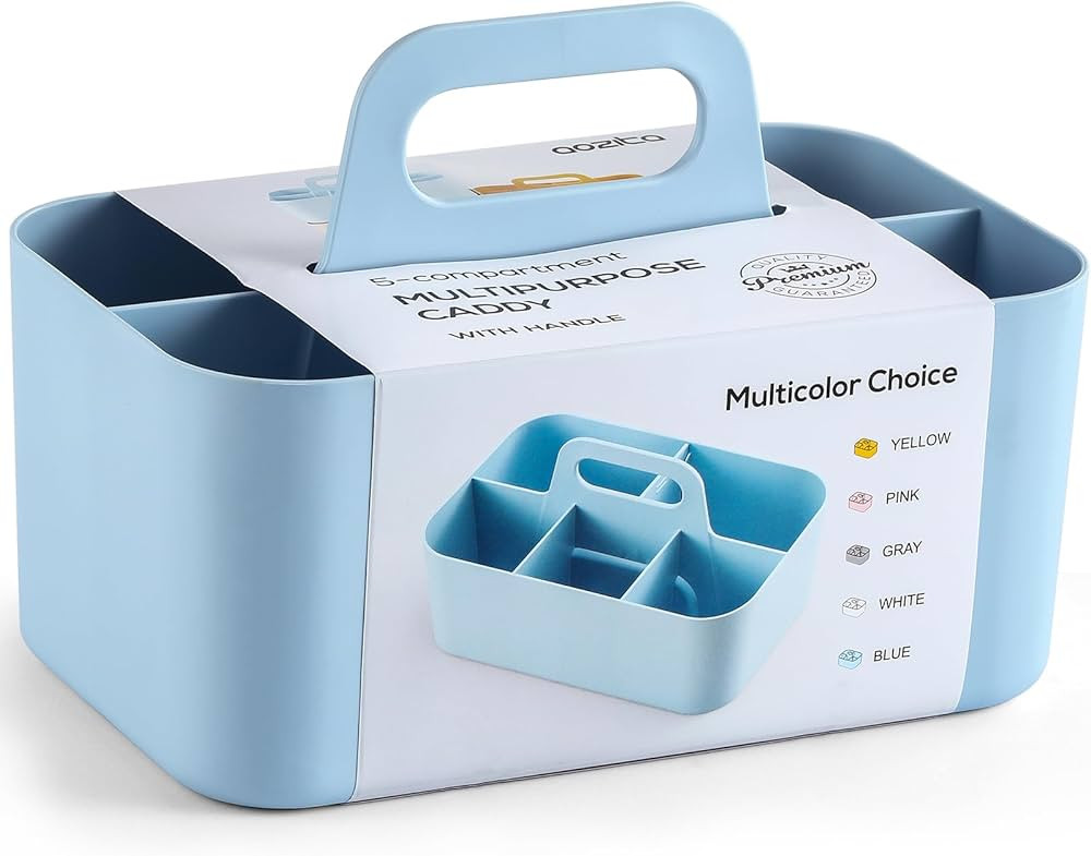 Multiuse Caddy Organizer with Handle - Stackable Plastic Bin Basket - Divided Storage Tote Holder... | Amazon (US)