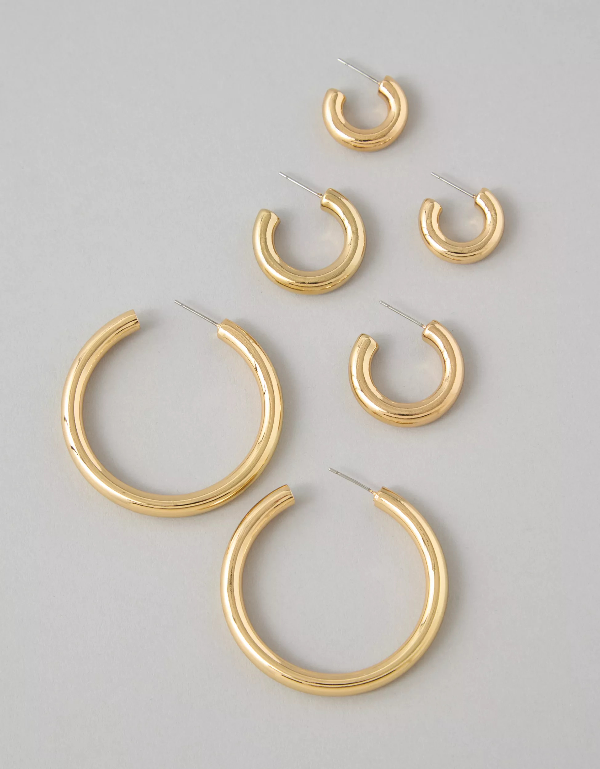 AEO Chunky Hoop Earrings 3-Pack | American Eagle Outfitters (US & CA)