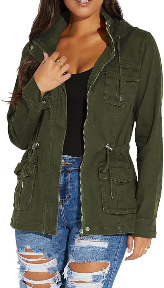 sexycherry Casual Jackets for Women Long Sleeve Lightweight Outwear Bomber Coats with Pockets | Amazon (US)