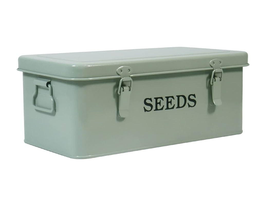 Seed Saving Box, Metal Seed Bin, Seed Storage Organizer Box, Seed Packet Container with Lid, Seed... | Amazon (US)