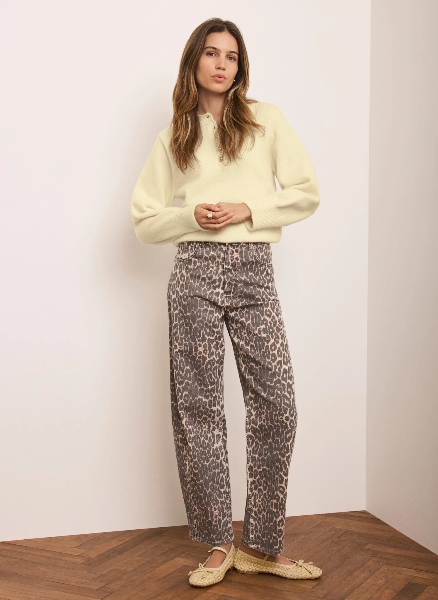 Leopard Print Barrel Leg Jeans | Mint Velvet - US