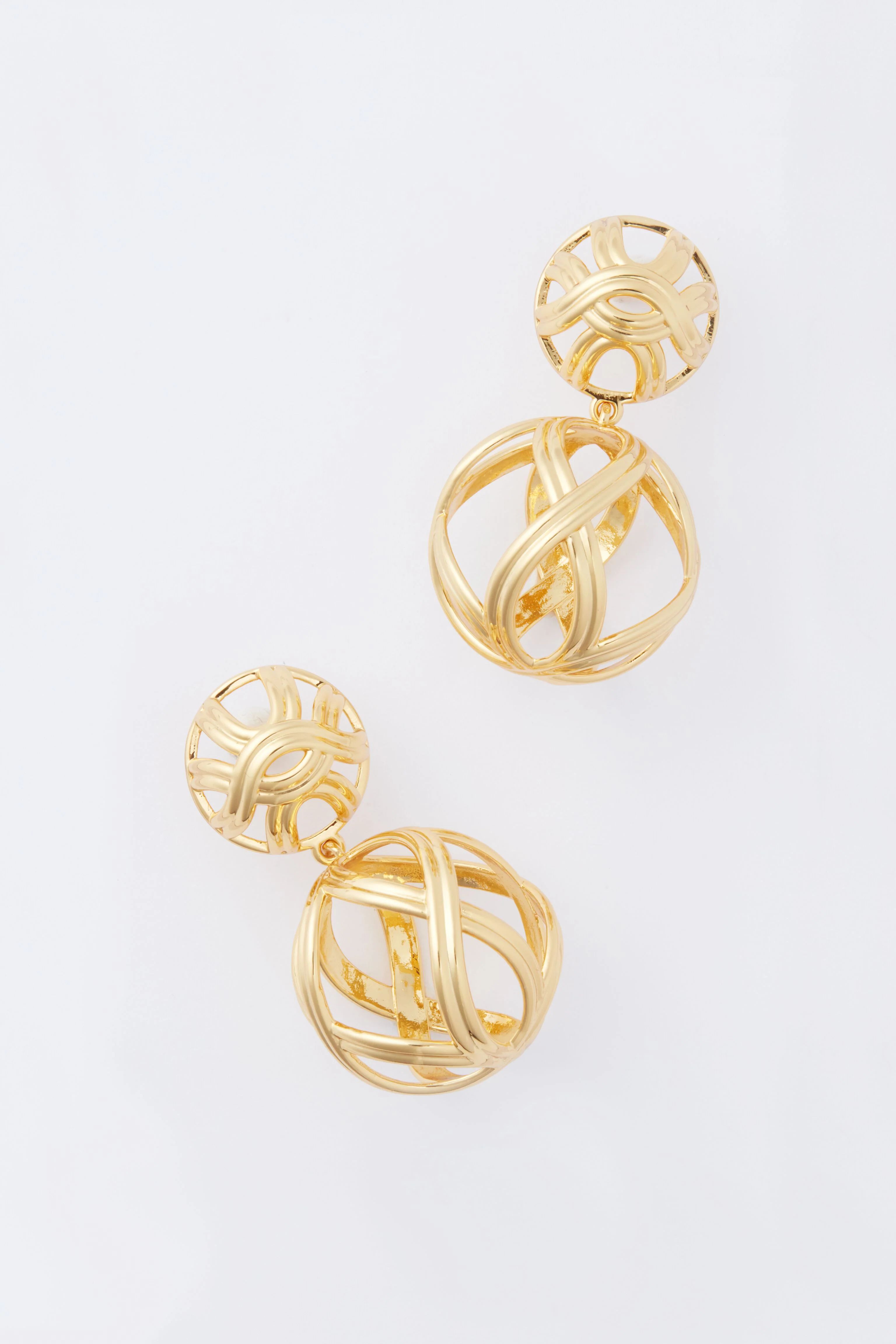 Gold Deco Birdcage Earrings | Tuckernuck (US)