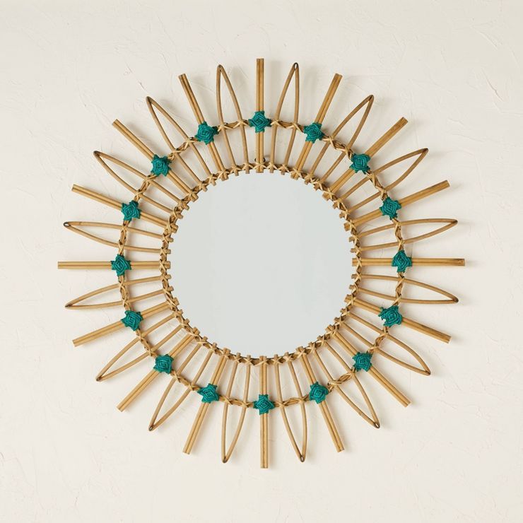30&#34; Dia Rattan Mirror with Cotton Cord - Opalhouse&#8482; designed with Jungalow&#8482; | Target