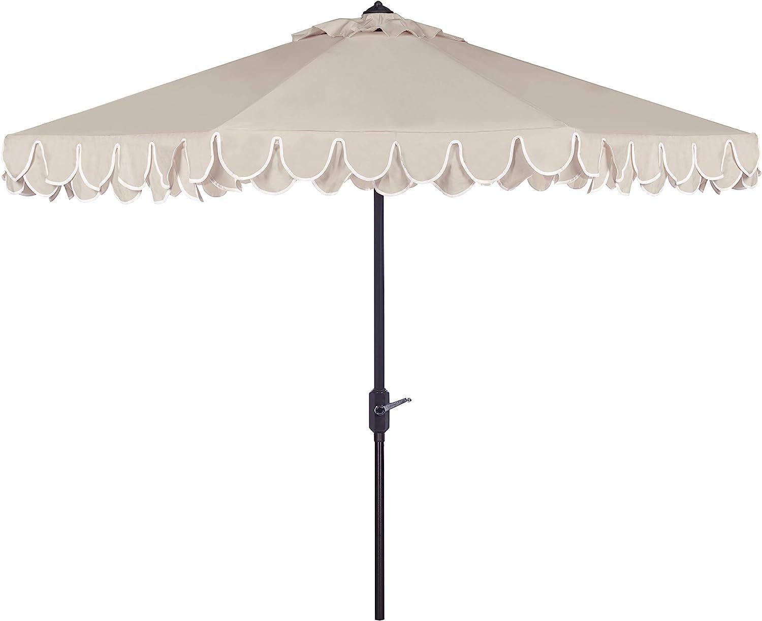 Safavieh Outdoor Collection Iris Fashion Line Auto Tilt Black and White 9-inch Umbrella | Amazon (US)