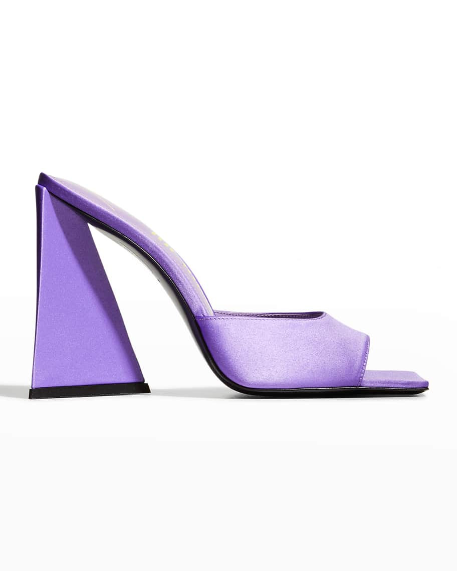 The Attico Devon Satin Mule Sandals | Neiman Marcus