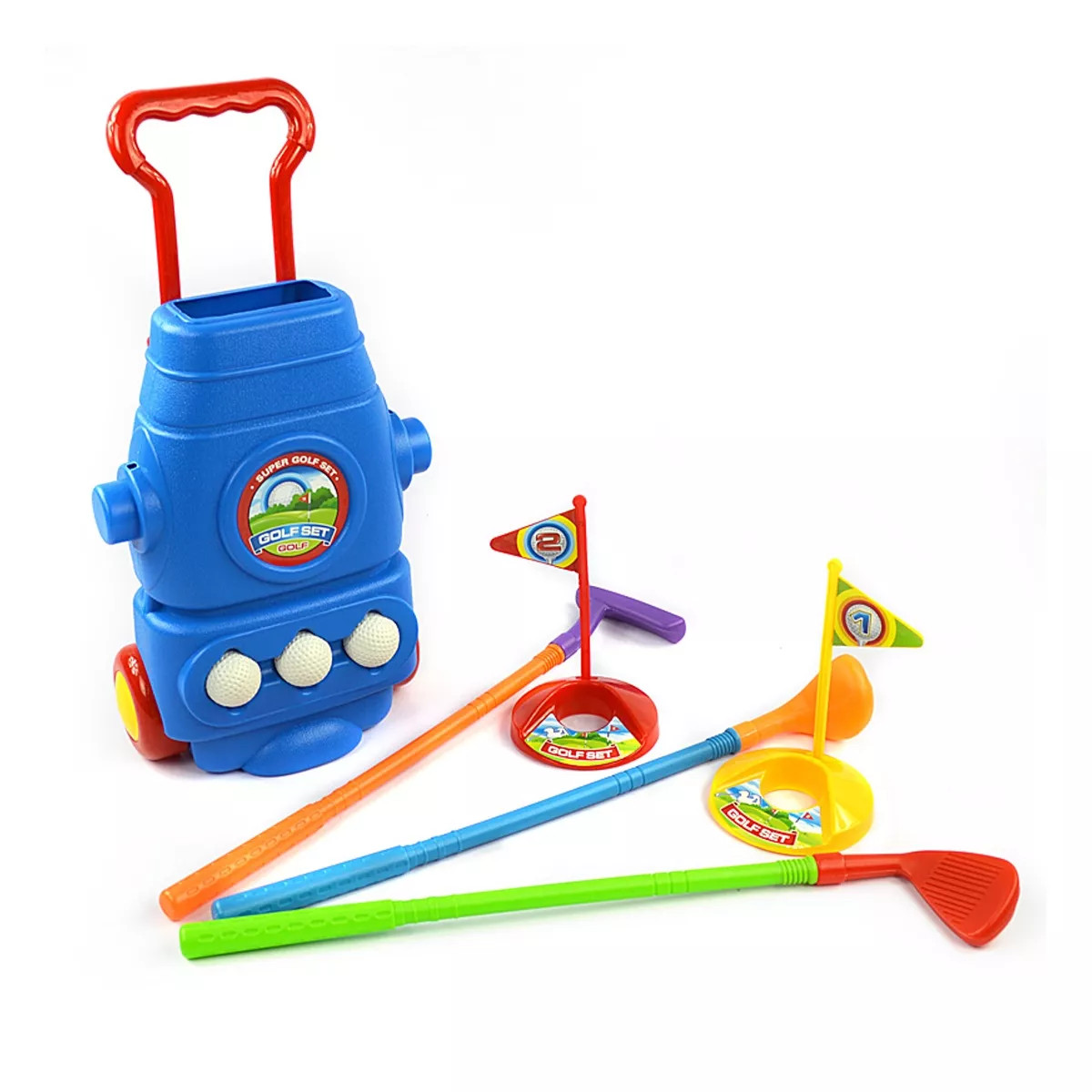 Ready! Set! Play! Link Deluxe Golf Set For Kids Comes With 3 Golf Clubs, 3 Balls, And 2 Practice ... | Target