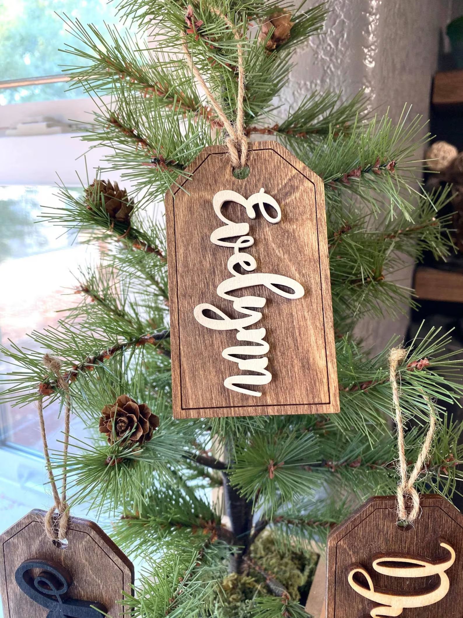 Christmas Stocking Name Tags, Wooden Name Tags, Personalized Wood Tags, Stocking Tags, Gift Tags,... | Etsy (US)