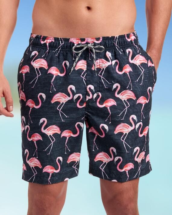 Flamingo Drawstring Swim Trunks | Stein Mart