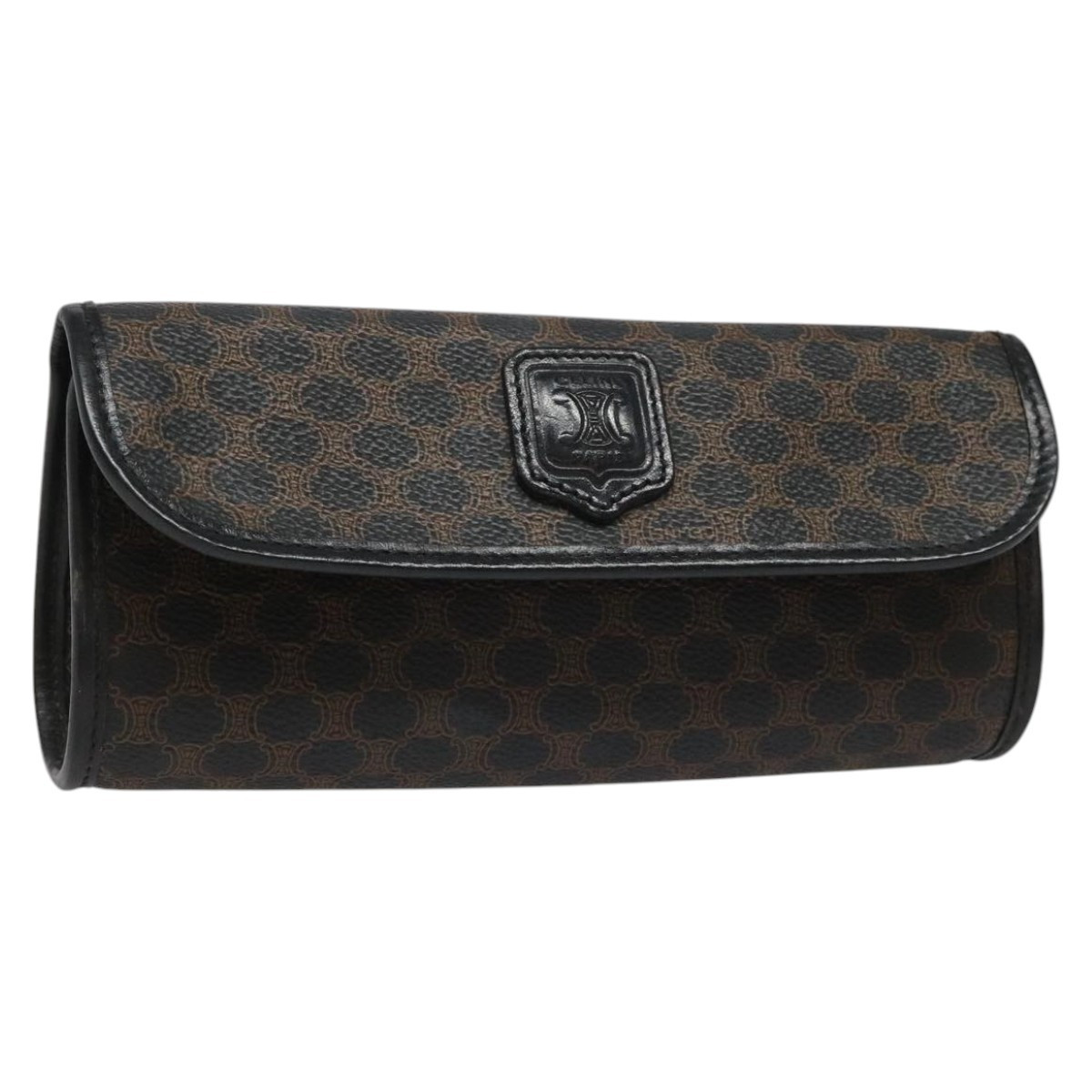 CELINE Macadam Canvas Pouch PVC Leather Black Auth 112106 | eBay US