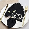 Handmade Cloth Napkins with Fringe,18 x 18 Inches Cotton Linen Napkins Set of 4 Versatile Handmad... | Amazon (US)