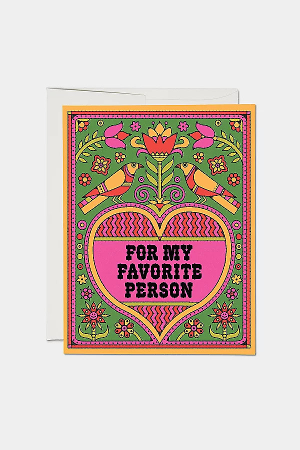 Red Cap Favorite Person Love Greeting Card | Urban Outfitters (US and RoW)