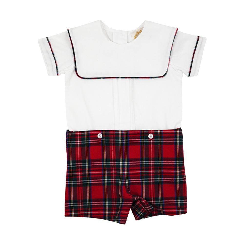 Beauregard Button-Ins - Worth Avenue White with Tribeca Tartan | The Beaufort Bonnet Company