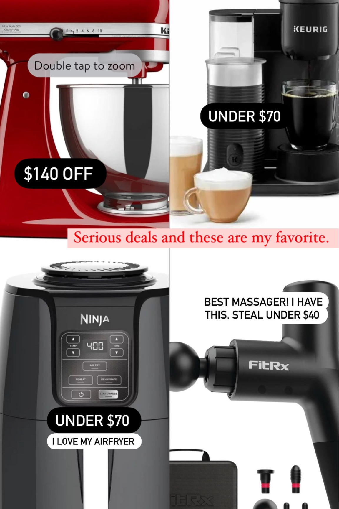 Walmart deals, home deals, kitchen aid mixer, massager, keurig coffee machine, air fryer, best gifts for a home body  

#IYWYK, #walmartpartner, #walmartfinds, @walmart


#LTKHoliday #LTKSeasonal #LTKGiftGuide