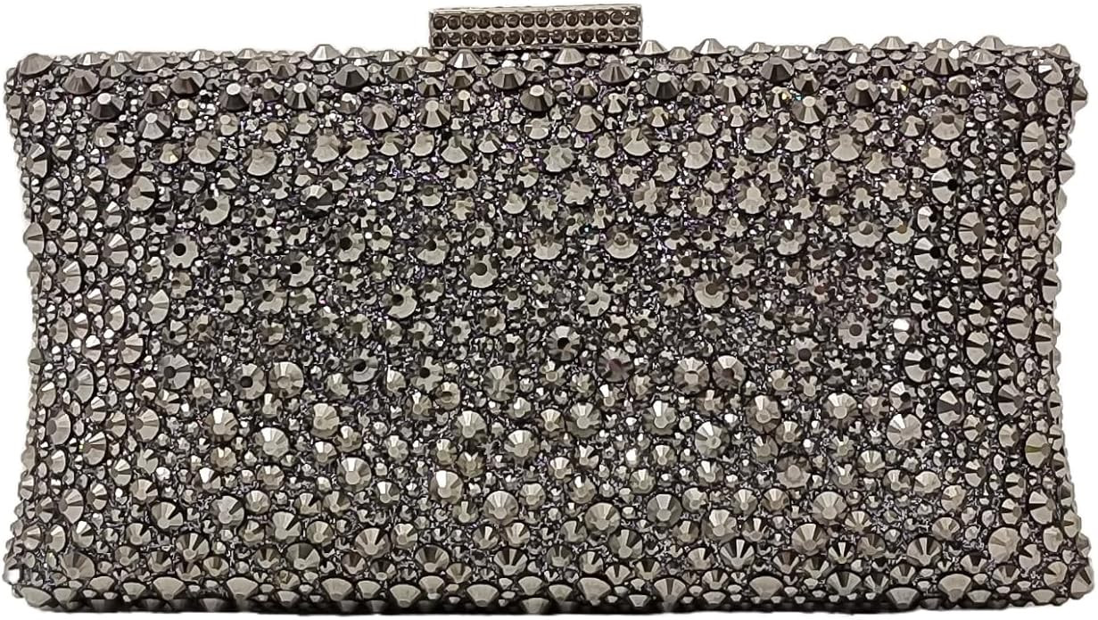 HUANG ZHUANG Sparkly Elegant Crystal Clutch Solid Rhinestone Handbags For Women Party Purse Brida... | Amazon (US)