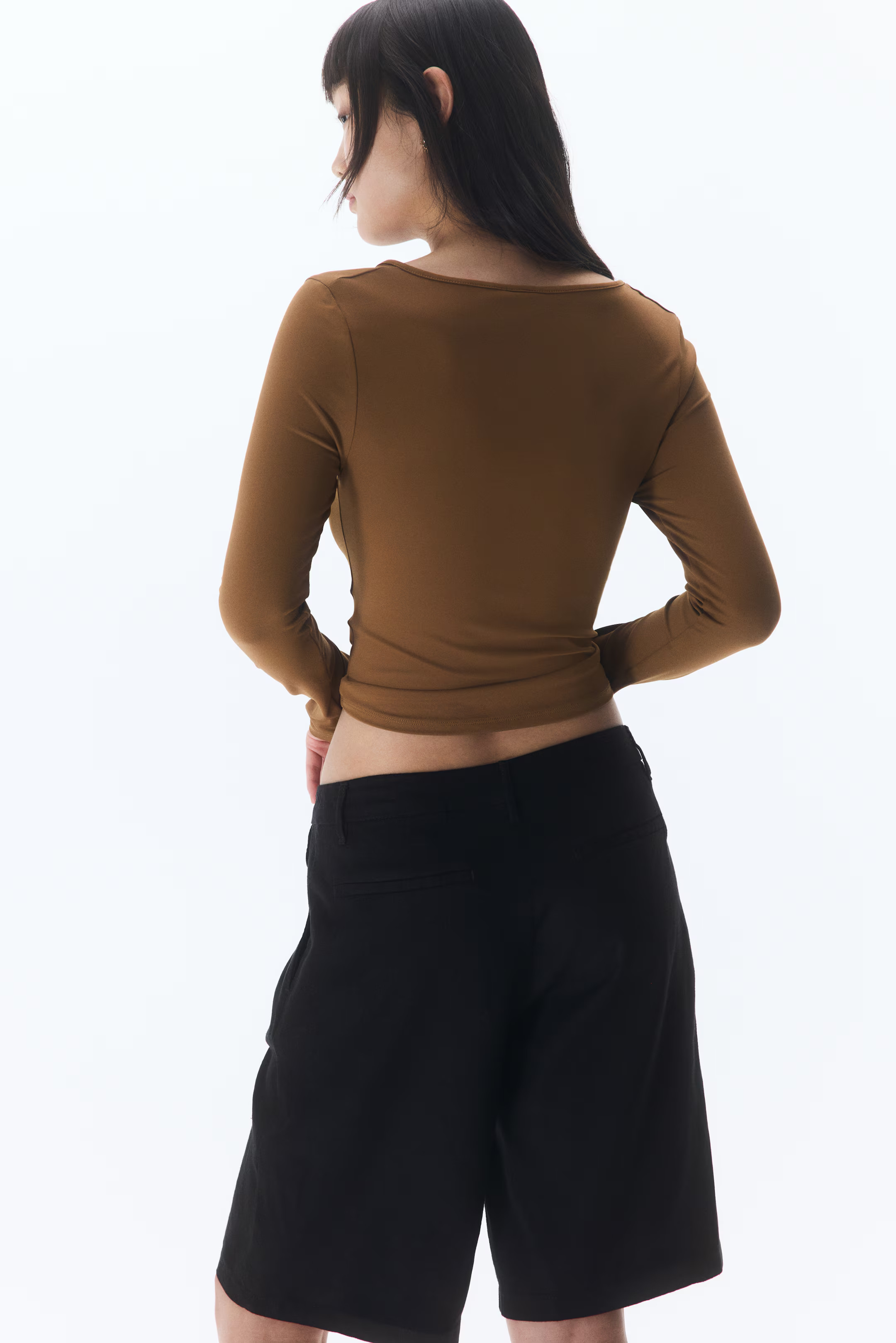 Knee-Length Linen-Blend Shorts | H&M (US + CA)