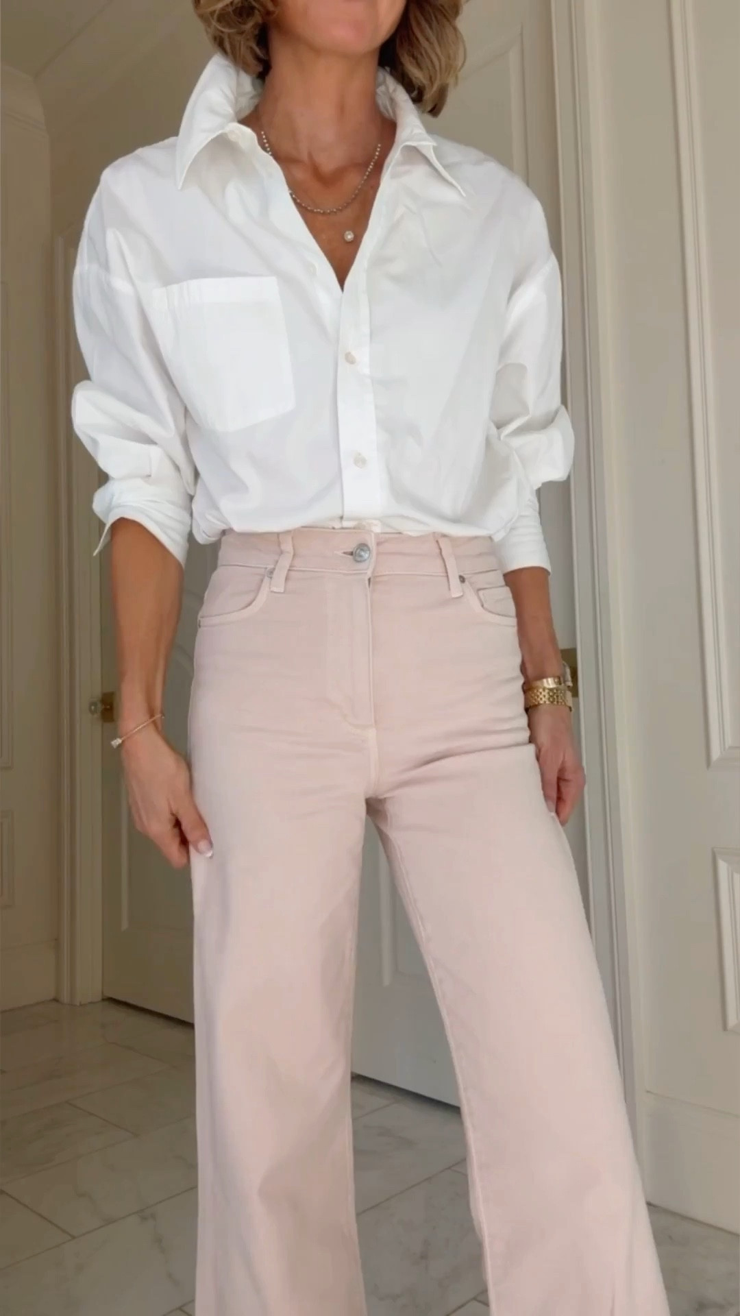 BEST SELLER of the week! I found these Paige pale pink jeans in stock @Bloomingdale's US I'm 5'7 wearing my true size 25 fit true to size. 

#LTKootd