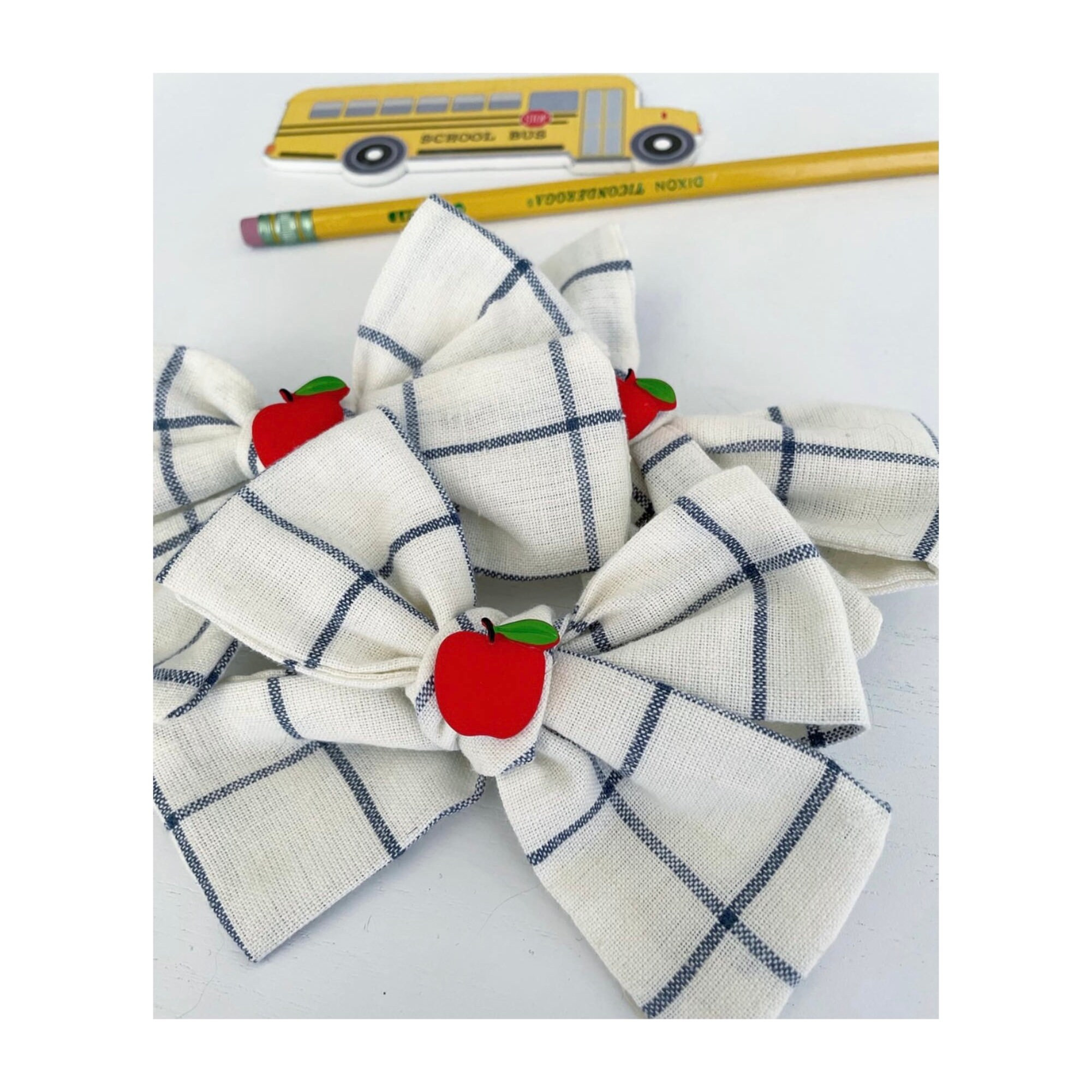Back to School Apple Bows/ Hair Bows/ Plaid/ Apple Bows | Etsy | Etsy (US)