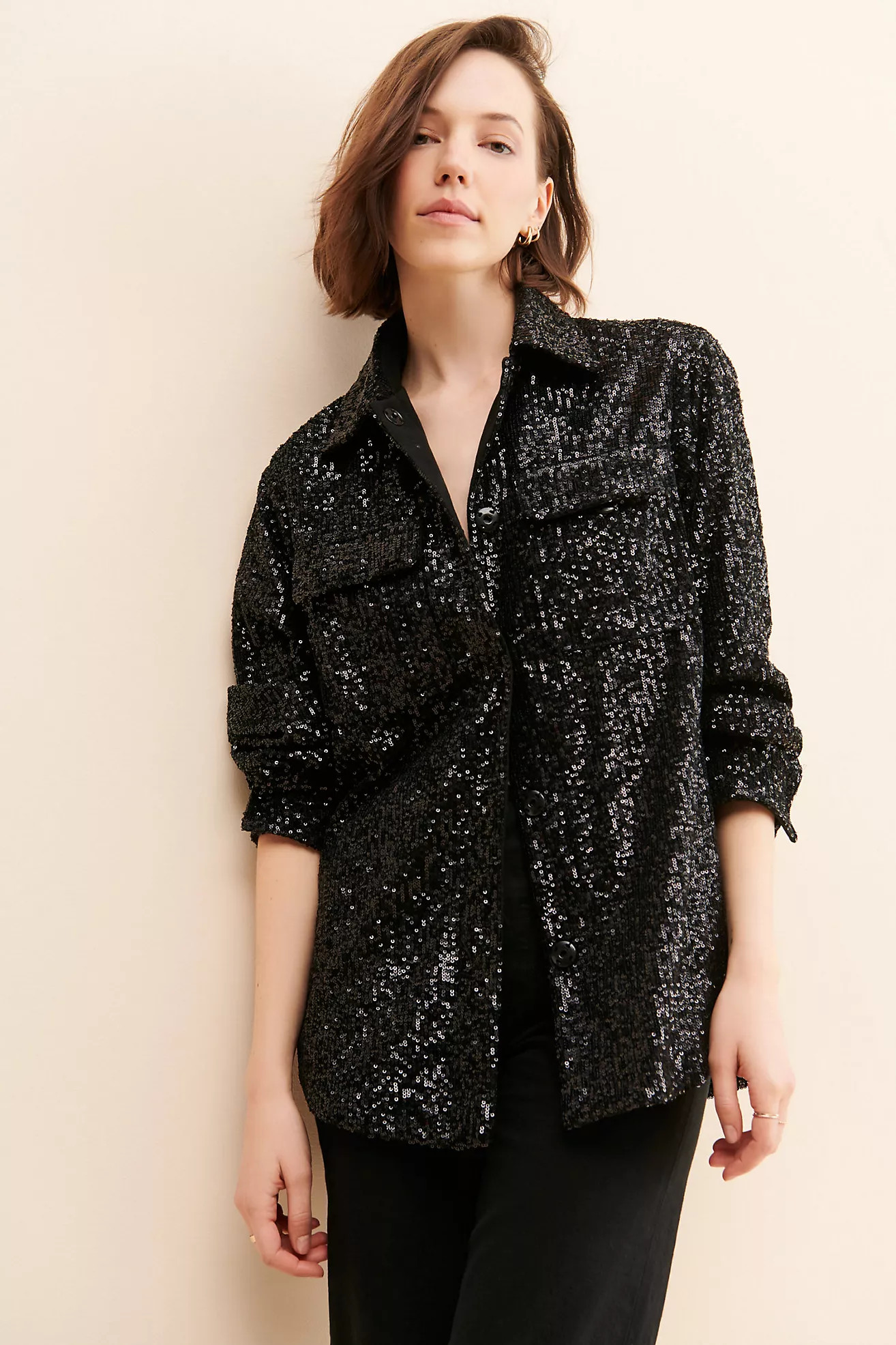 BB Dakota Glitter Sweet Shirt Jacket | Anthropologie (US)