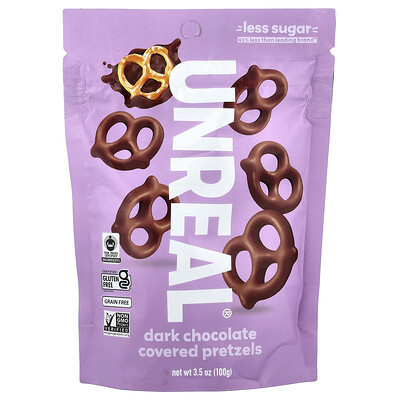 Unreal, Dark Chocolate Covered Pretzels, 3.5 oz (100 g) | iHerb