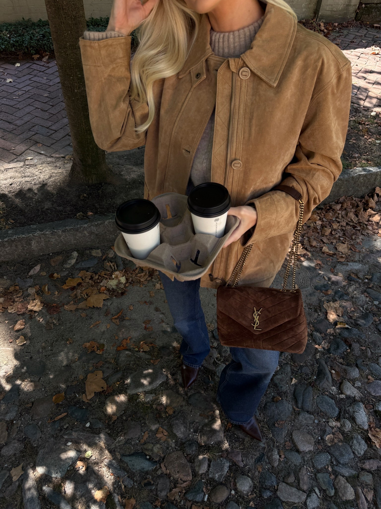 Wearing a small in my suede jacket (linking similars), medium in sweater (linking similar), 26 in jeans (limited sizes left in the shade I’m wearing, linked same style in other washes), linking similar boots. Bag is older - exact color is no longer available.

Code KATHLEEN15 for my belt at Aureum
#kathleenpost

Fall outfit, fall fashion, suede, brown, fall sweater, fall boots, boot cut jeans

#LTKSeasonal #LTKShoeCrush #LTKStyleTip