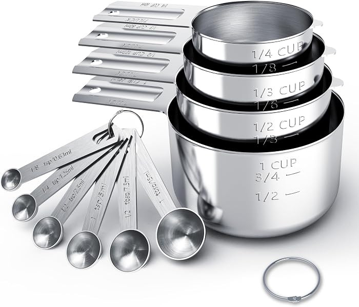 Stainless Steel Measuring Cups & Spoons Set, Cups and Spoons | Amazon (US)