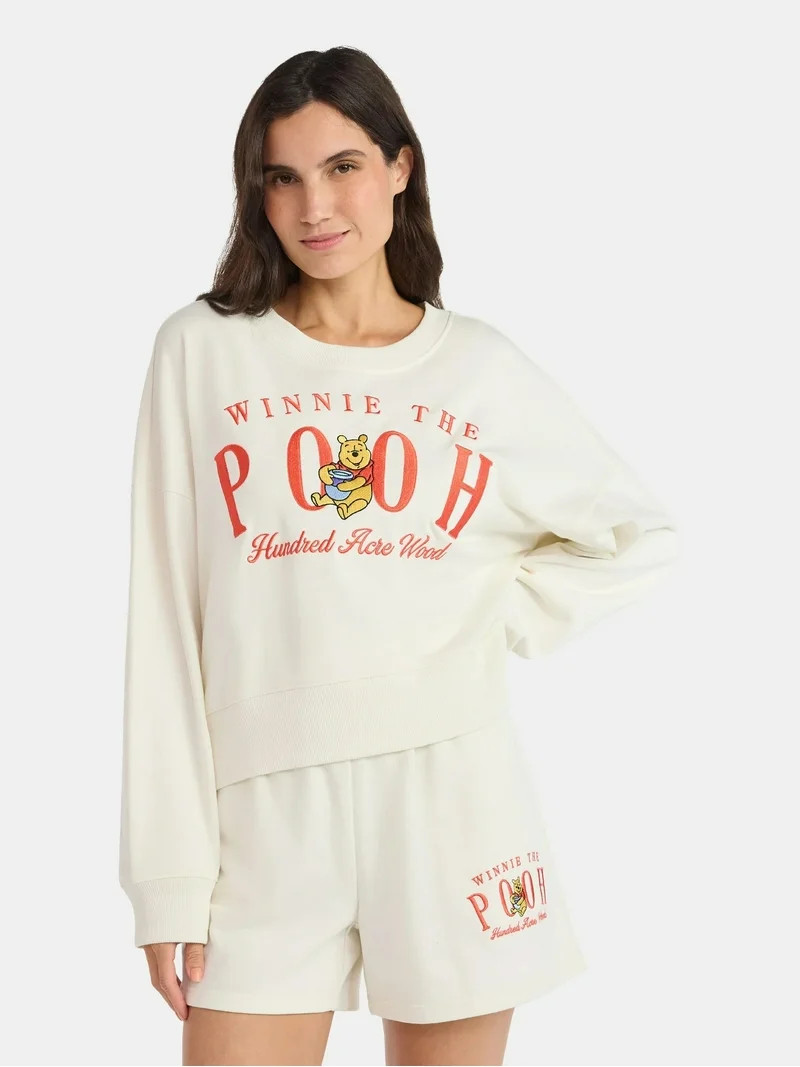 Winnie the Pooh Women’s Cropped Boxy Sweatshirt, Sizes XXS-XXL | Walmart (US)
