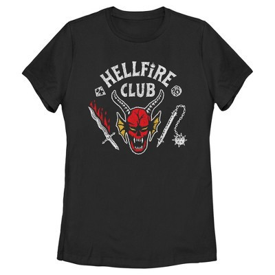 Women's Stranger Things Hellfire Club Costume T-Shirt - Black - Small | Target