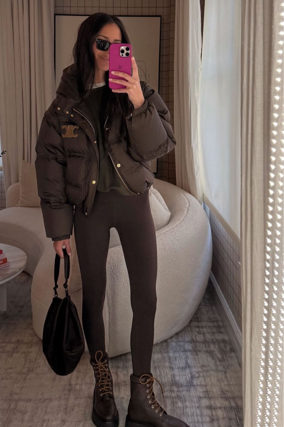 Brown OOTD 🤎 My coat and boots are Celine but linked similar