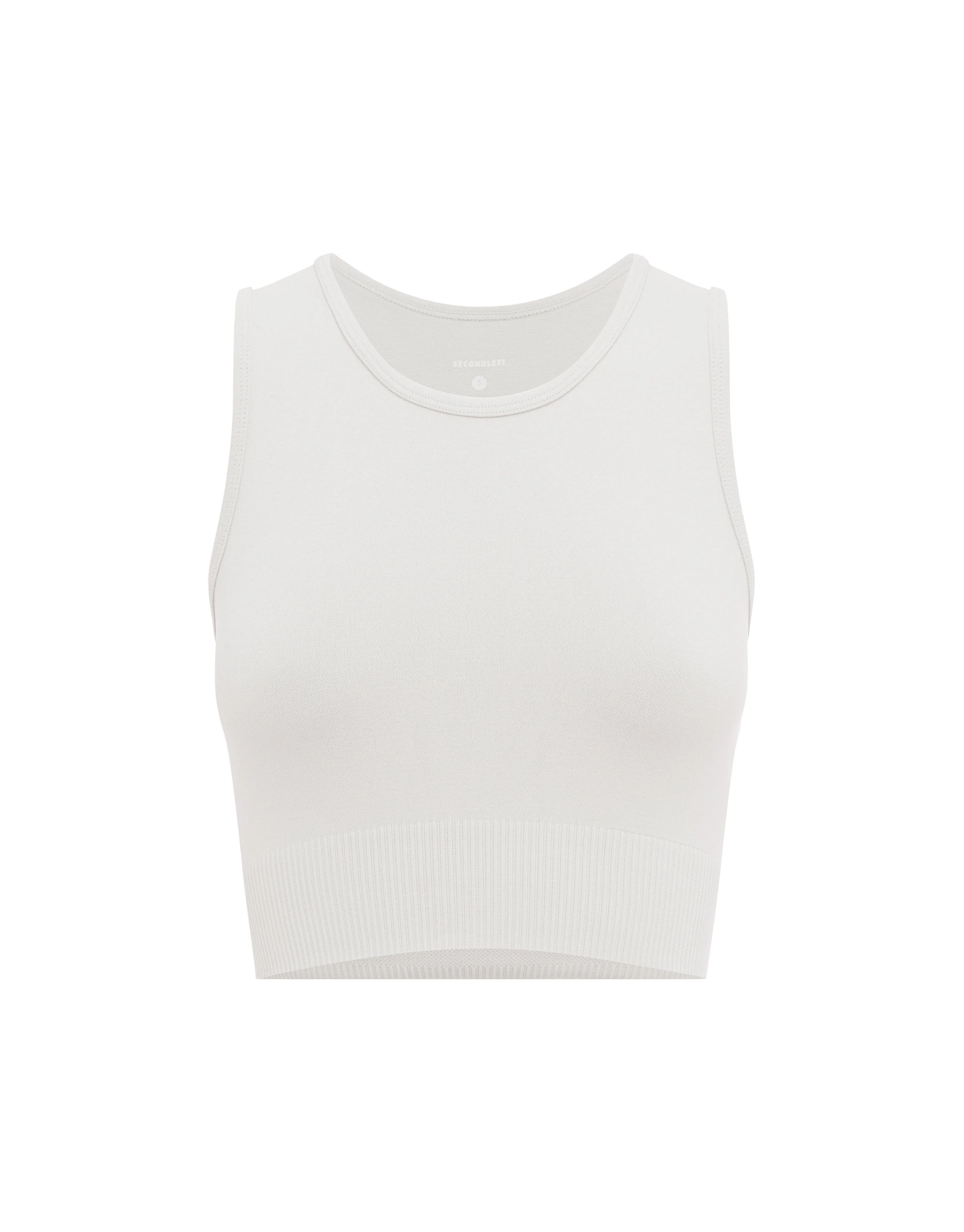Seamless Cropped Singlet - Dove | SECONDLEFT 