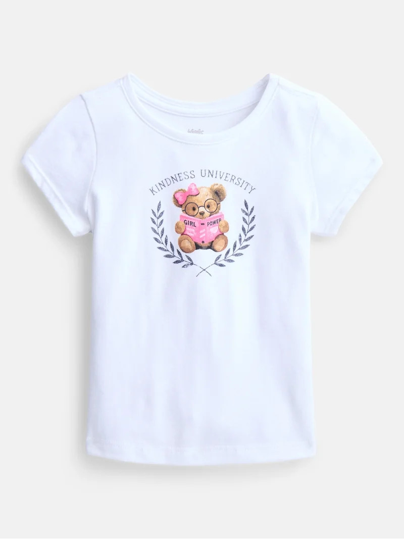Wonder Nation Toddler Girls' Graphic Tee with Short Sleeves, Sizes 18M-5T | Walmart (US)