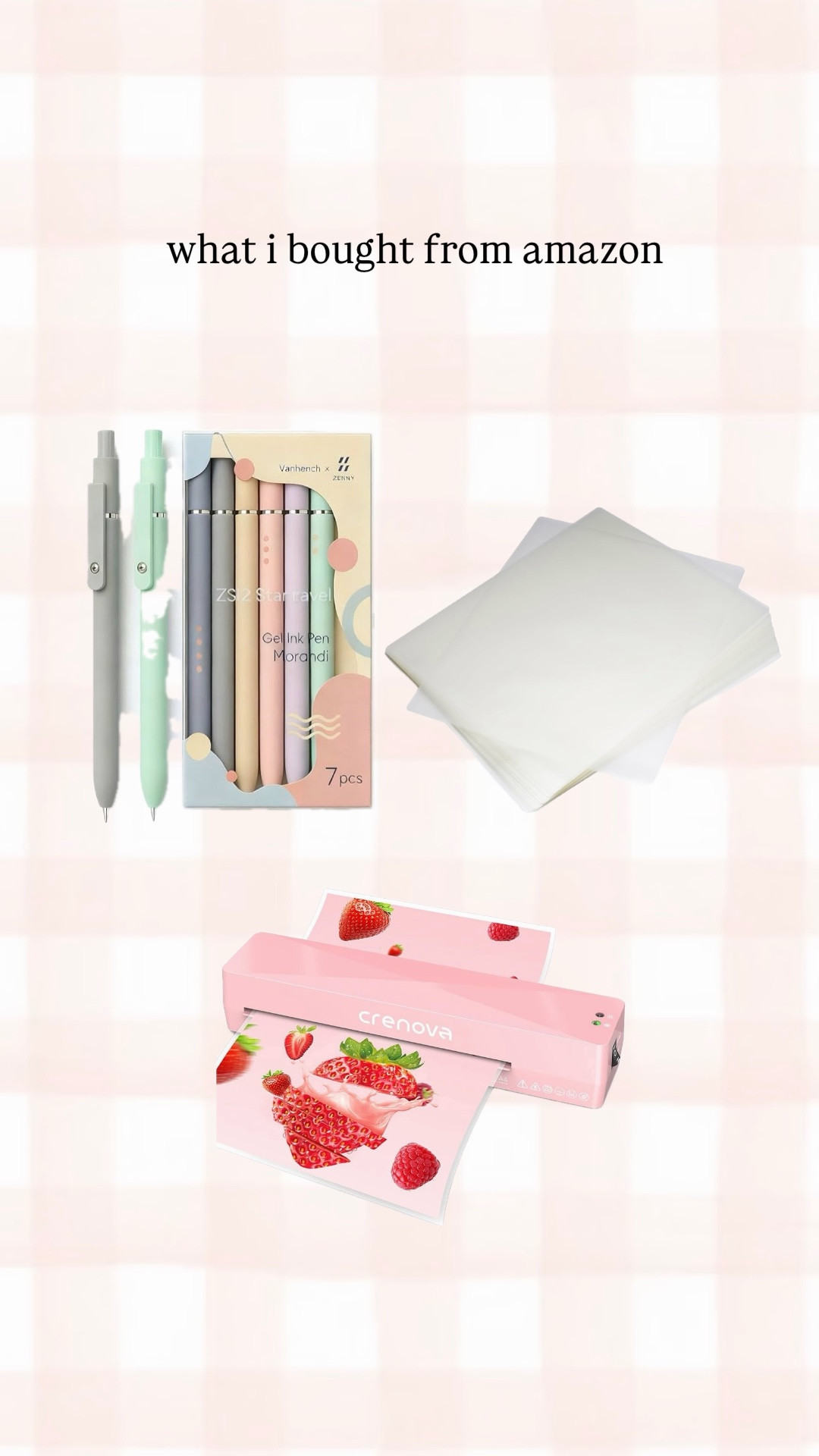 what i bought from amazon 🍓 if you’re in education- these are great finds! this pink laminator is so cute & on sale for $20! these gel pens are great for journaling & studying which in my case i am for my teaching exams 💗

#LTKdayinmylife #LTKSaleAlert #LTKTravel