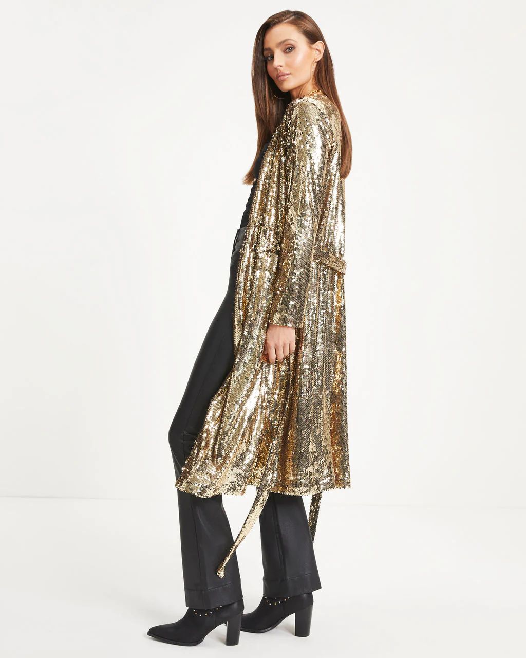 Look This Way Sequin Duster - Gold | VICI Collection