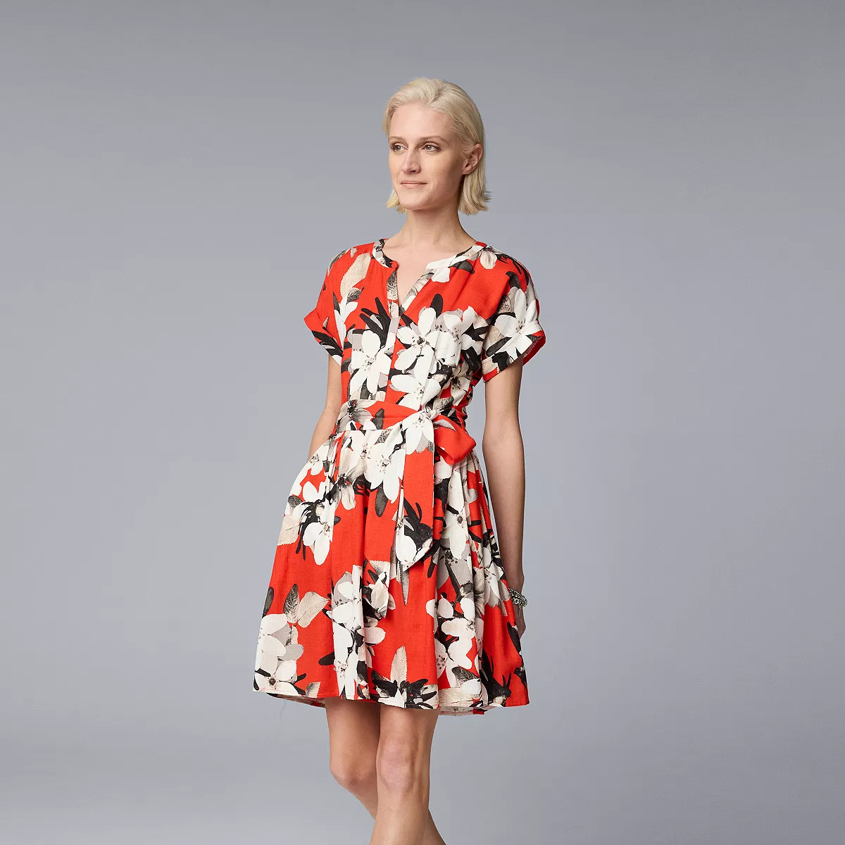 Women's Simply Vera Vera Wang Tie Front Dress | Kohl's