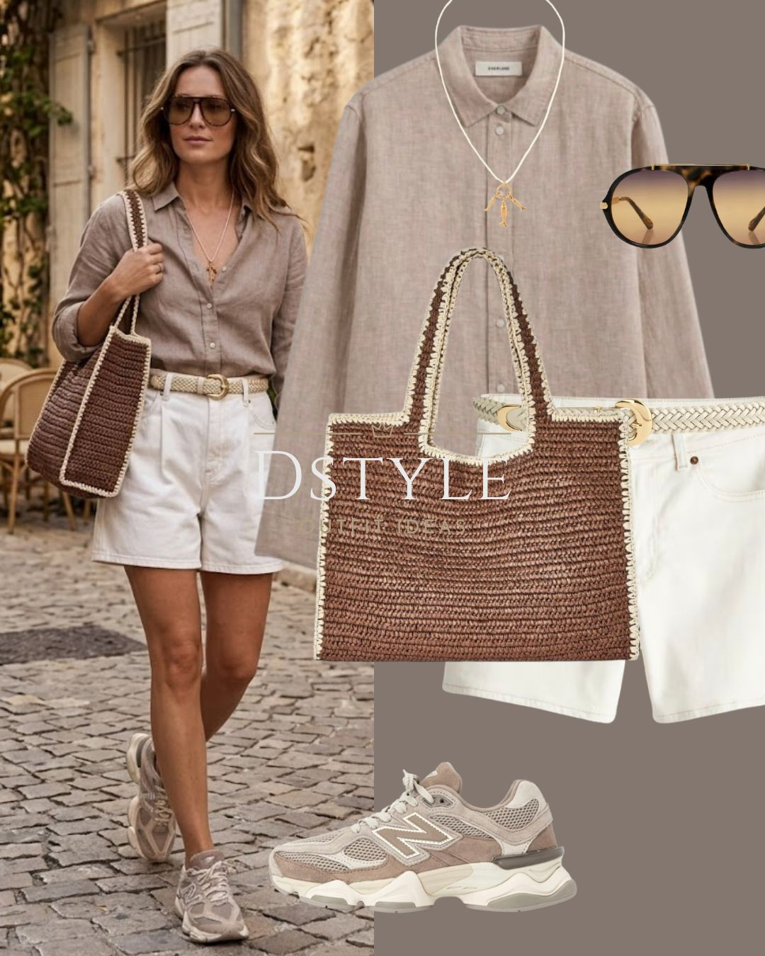 Chic neutral street style for summer ✨ 

Linen Shirt | European Summer Outfit | Neutral Summer Style | Straw Tote Bag | Travel Outfit | New Balance Sneakers

#LTKootd #LTKTravel
