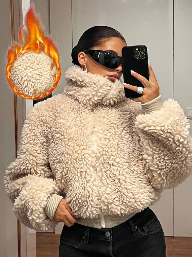 Icon Fur Bomber Jacket | SHEIN