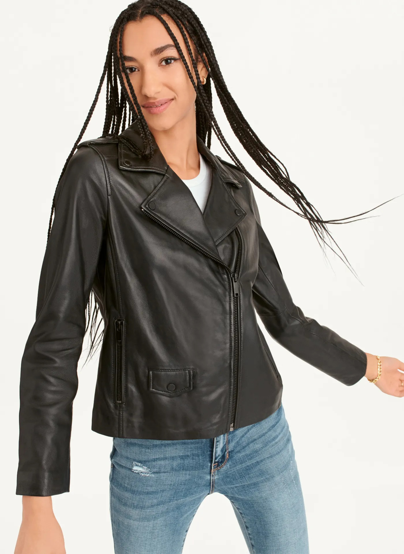 Cropped Leather Jacket - DKNY | DKNY