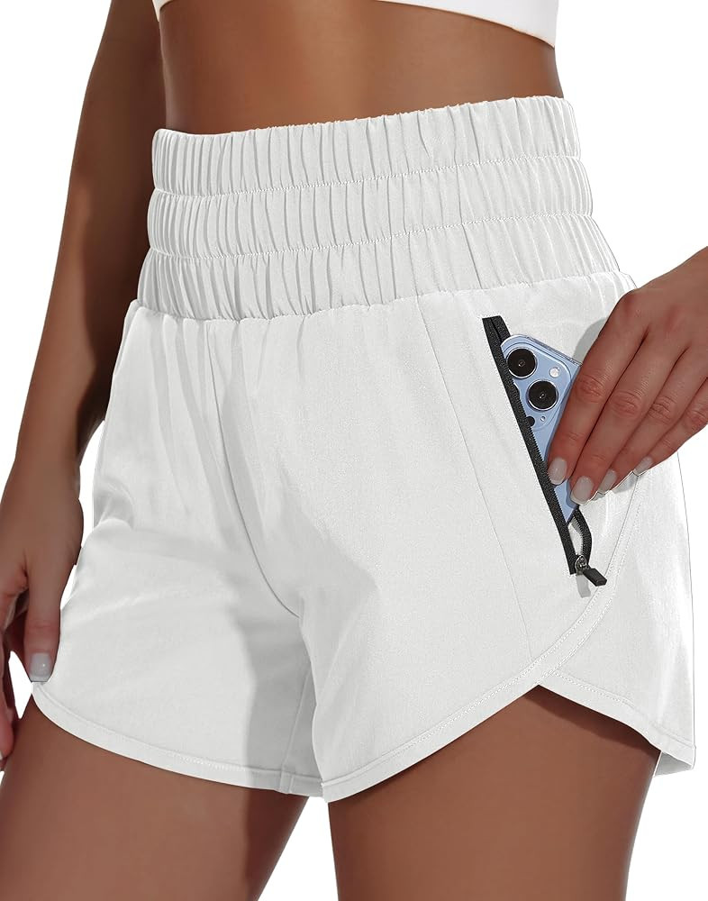 Women's High Waisted Athletic Shorts 4" High Rise Running Workout Gym Quick Dry Tummy Control Sho... | Amazon (US)
