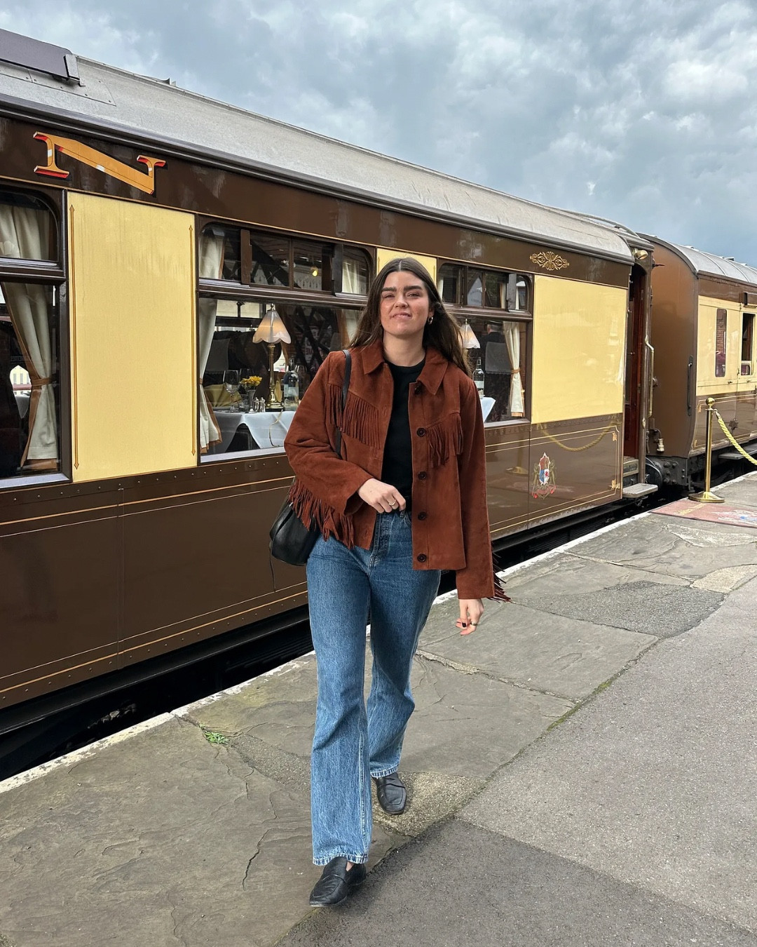 A week in Sezane autumn favourites - adds a new fringe suede tassle jacket to the collection, styled with black leather accessories and blue denim Still Here Childhood jeans 

#LTKstyletip #LTKautumn #LTKjeans