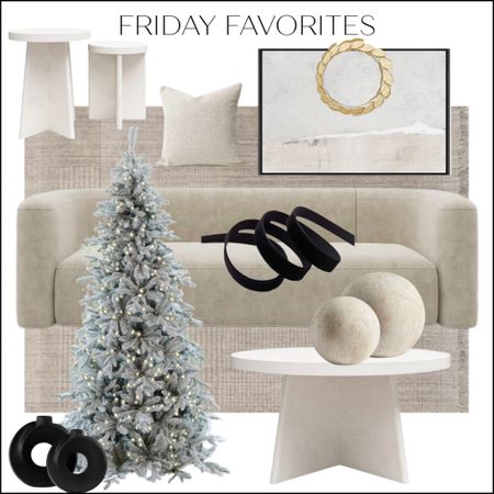 Friday favorites this week in December!
Flocked king of Christmas tree
Coffee table
Accent tables 
Gold metal wreath
Rug
Pottery barn spheres 
Art
Amazon finds 
Pillows and more home decor 

#LTKhome #LTKsalealert #LTKHoliday