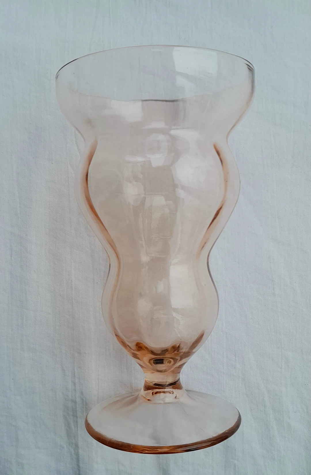 Peach Glass Sundae Dish Parfait or Ice Cream Footed Glassware Vintage Dessert Serving -scroll Dow... | Etsy (US)