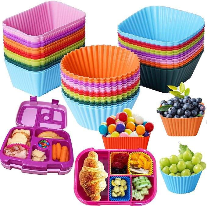 Doiaz Silicone Lunch Bento Box Dividers, Bento Bundle Lunch Box Accessories for Lunch Containers | Amazon (US)