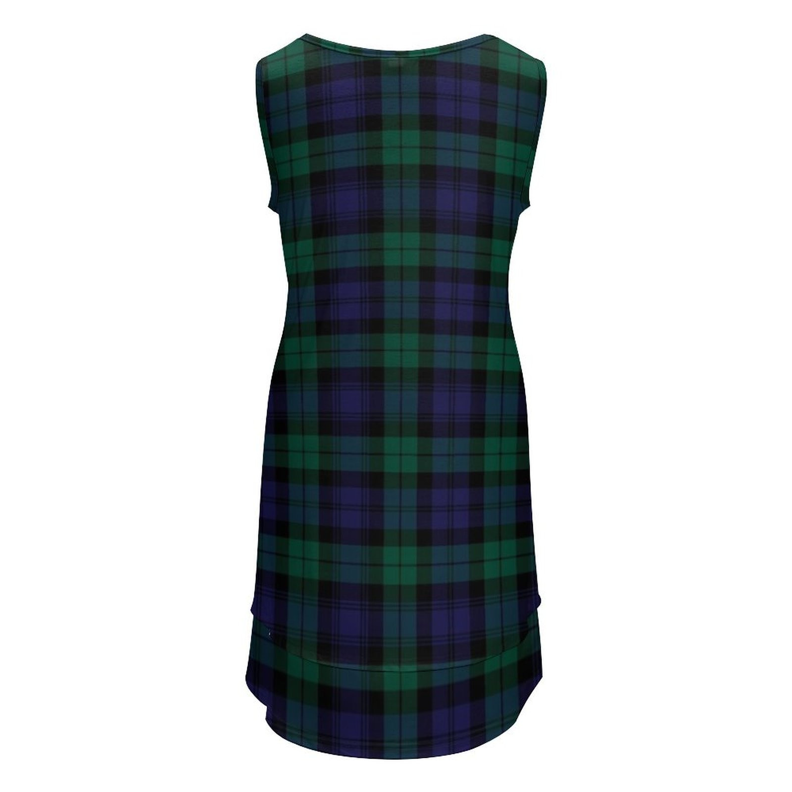 Blackwatch Tartan Clothing Modern Cute Blue and Green Plaid Sleeveless U-Neck Fake Two Piece Dres... | Walmart (US)