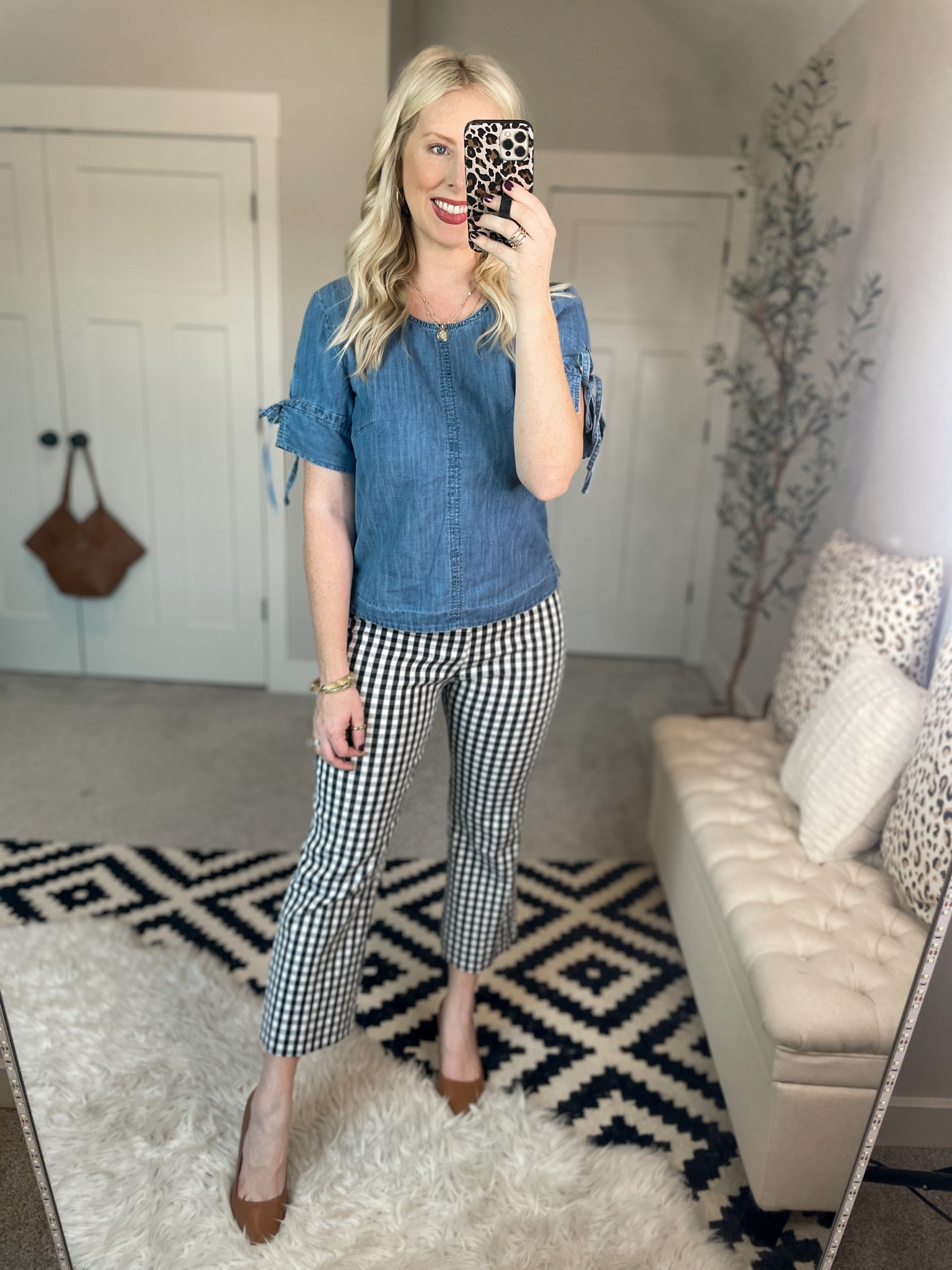 Weekend Walmart wins try on 
Chambray top- small 
Gingham work pants 

#LTKunder50 #LTKworkwear #LTKSeasonal