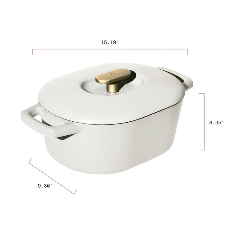 Beautiful 6 Quart Enamel Dutch Oven, White Icing by Drew Barrymore | Walmart (US)