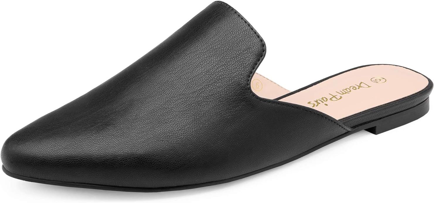 DREAM PAIRS Women's Flat Mules Pointed Toe Backless Loafer Shoes | Amazon (US)