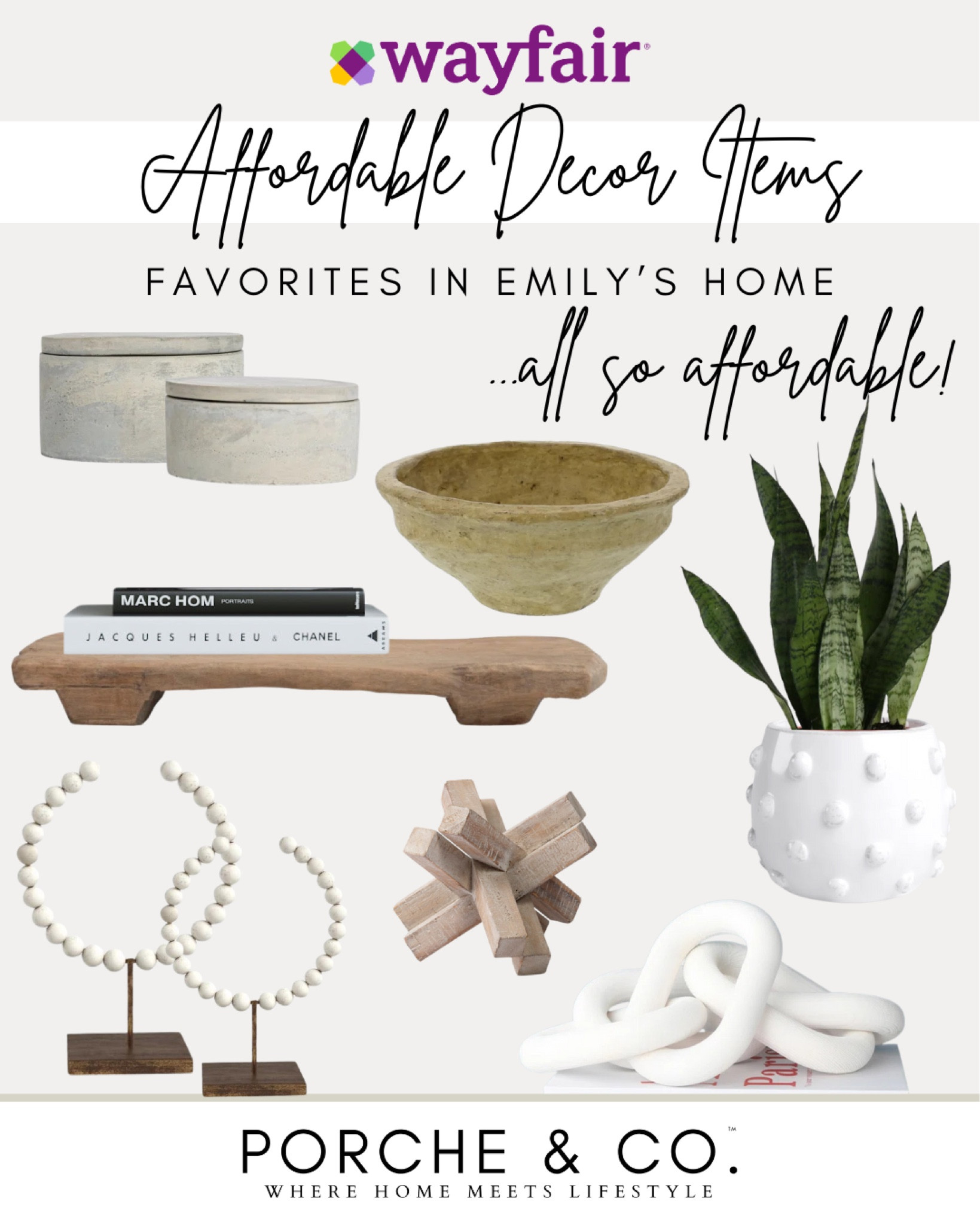 Wayfair home decor styling pieces that Emily loves to use throughout her home in various rooms! All so affordable - perfect for bookshelves, coffee tables, nightstands, console tables, and so much more ✨🏡 @wayfair #wayfair #wayfairpartner

#LTKHome #LTKFindsUnder50 #LTKStyleTip