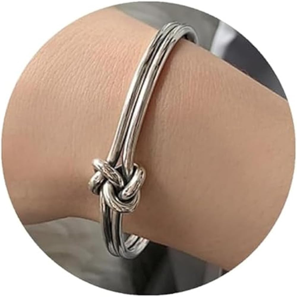 Women's silver bracelet handmade 925 silver bracelet men's enlarged opening size adjustable, gift... | Amazon (US)