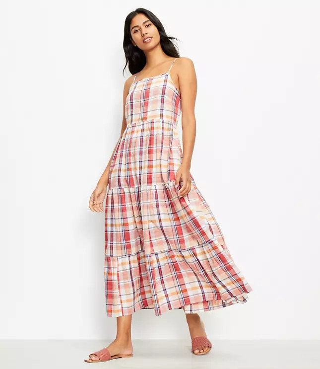Lou & Grey Plaid Pocket Maxi Dress | LOFT
