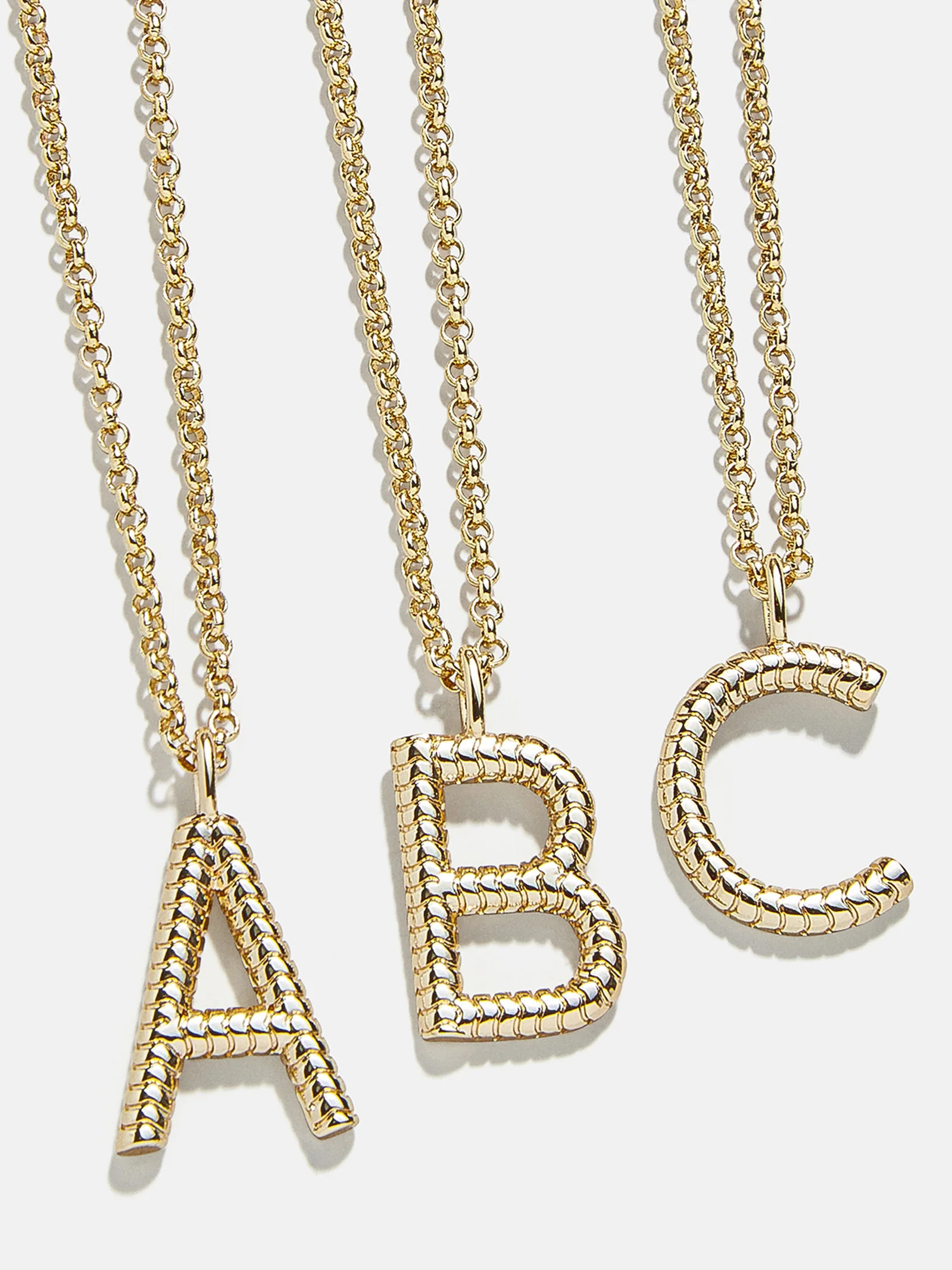 Classic Initial Necklace - Ribbed Initial | BaubleBar