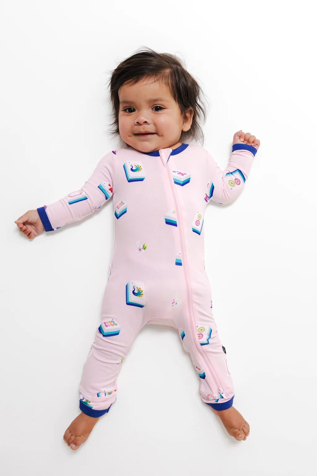 Zippered Romper in Sakura Mahjong | Kyte Baby